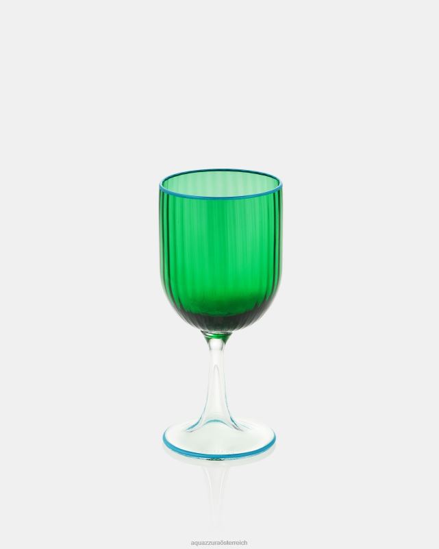 Aquazzura gestreiftes Weißweinglas Grün 8TR48534